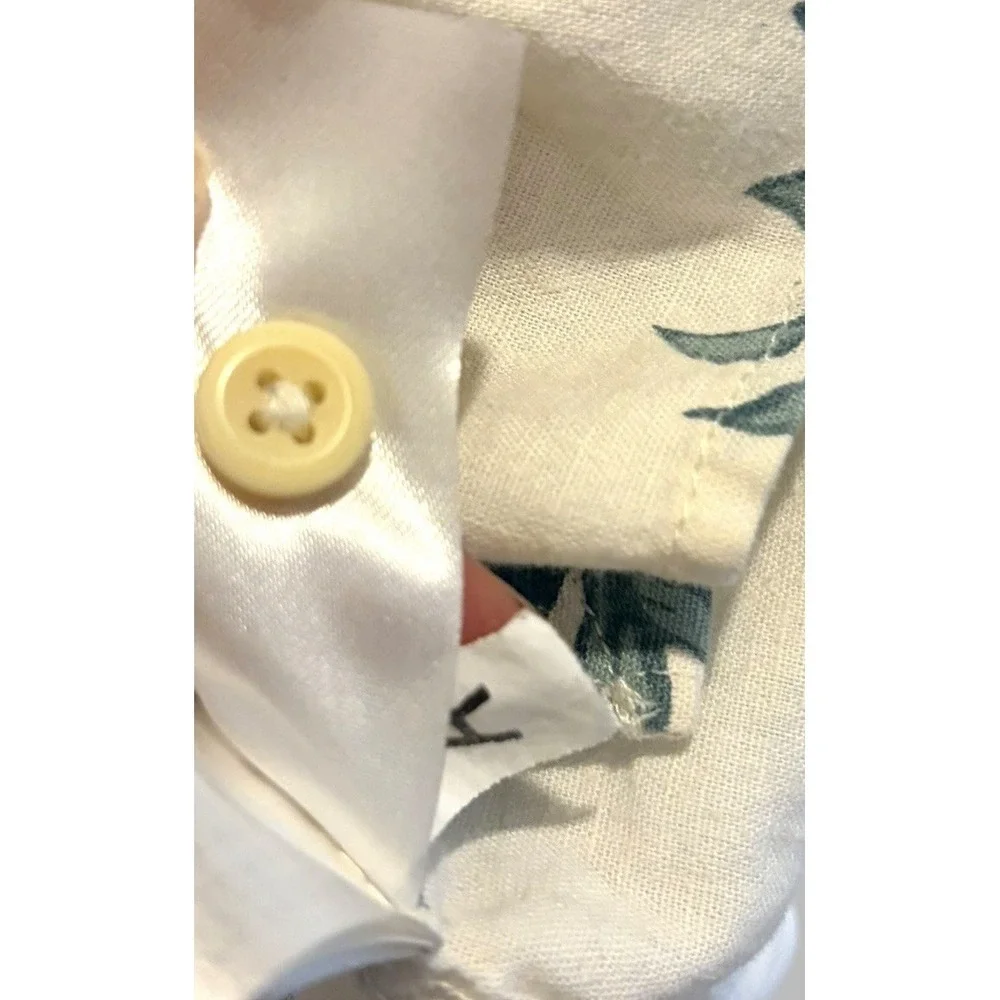 H&M LOGG Pineapple Shirt Mens Large Tropical Button Up Cotton Short Sleeve Summe - Picture 8 of 16